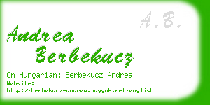 andrea berbekucz business card